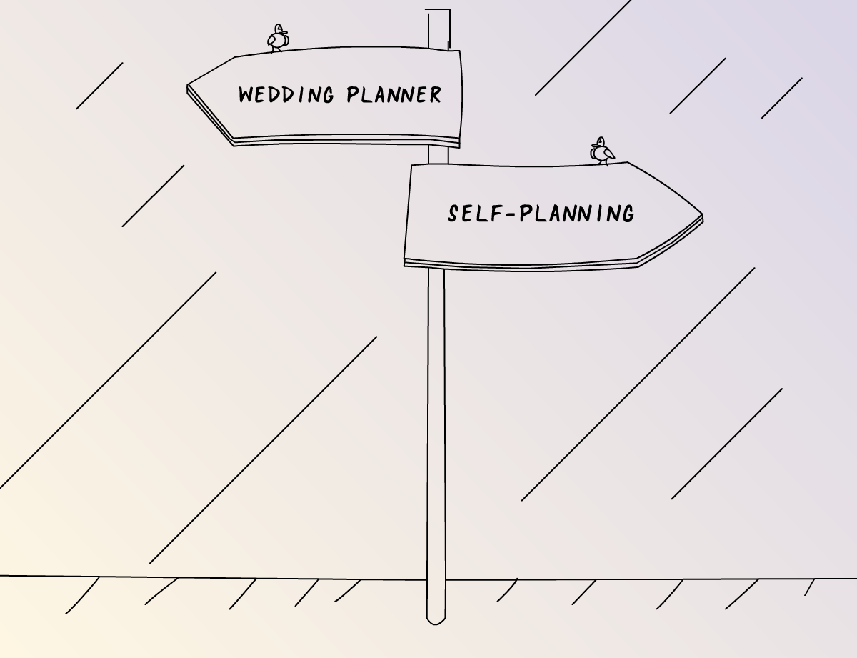 Illustration wedding planner vs self-planning